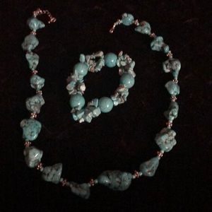 Real turquoise necklace and bracelet